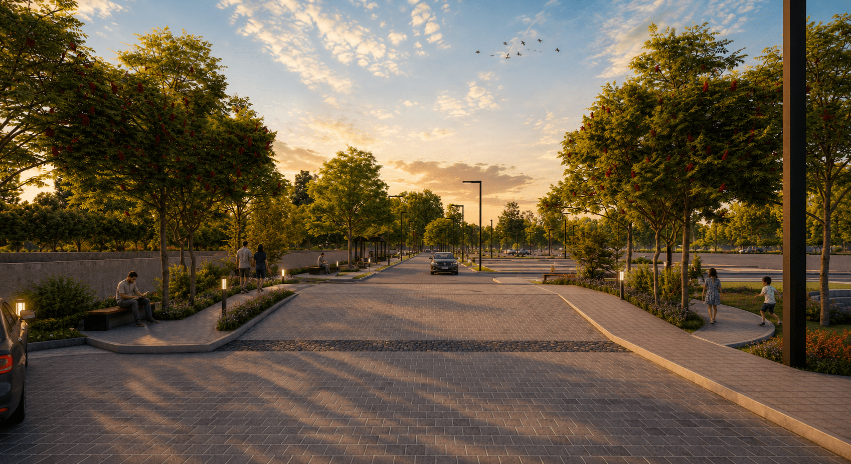 Elevated Road and Swale